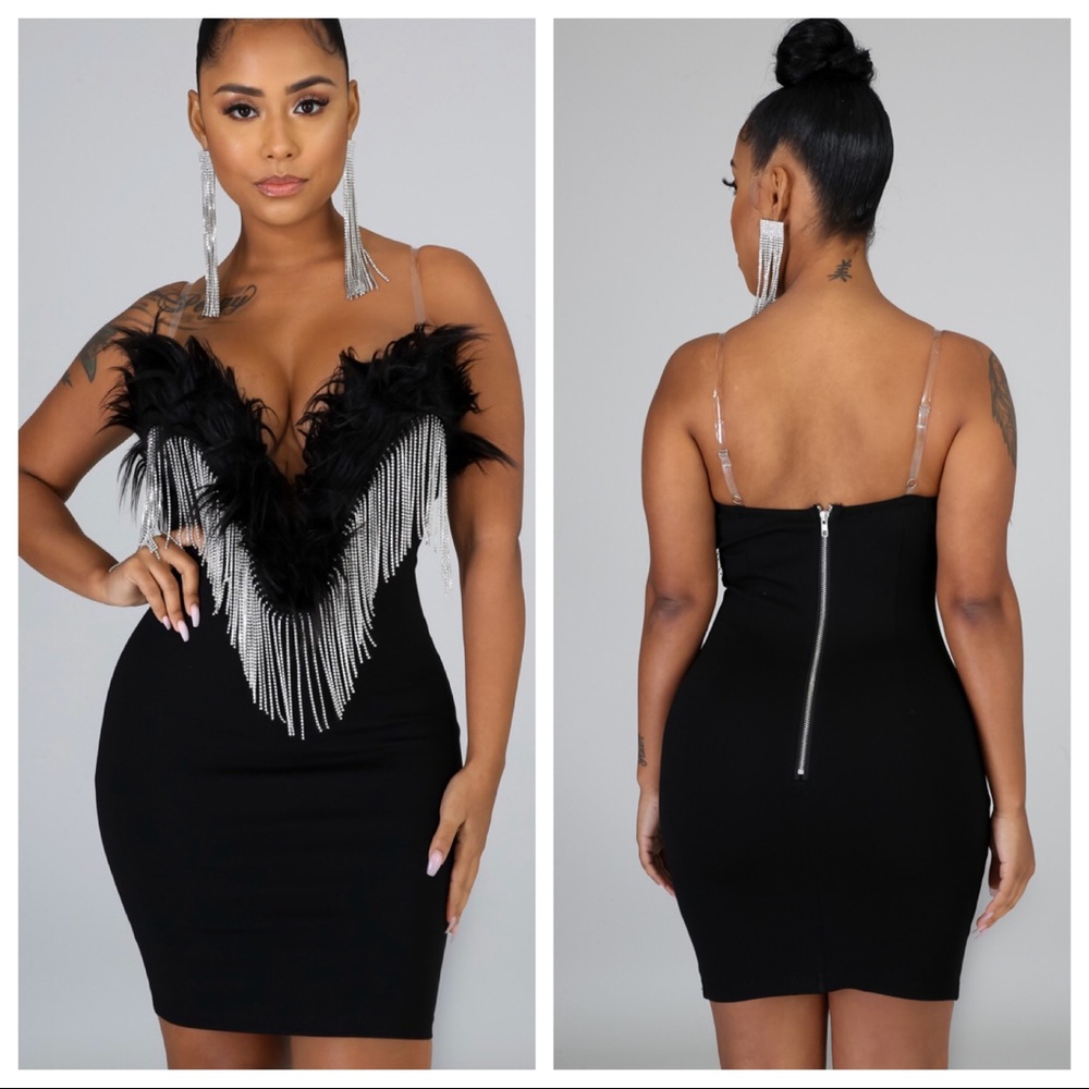 Feathery diamond dress